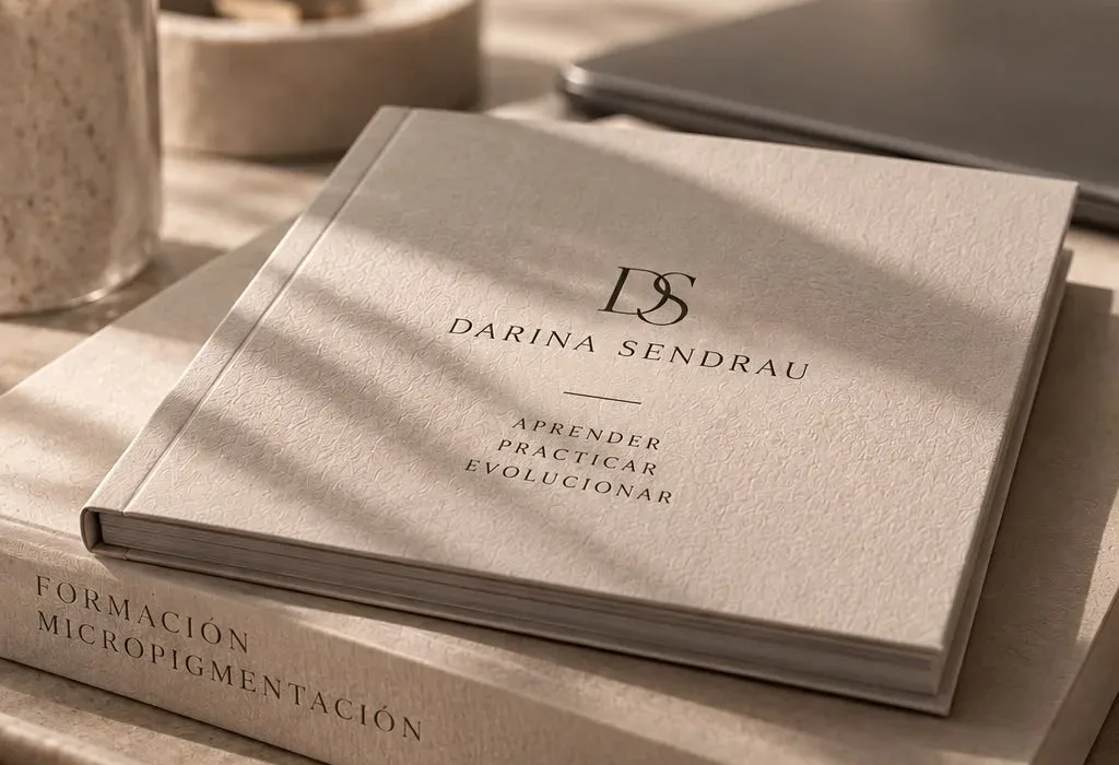 Libro de la formación Darina Sendrau sobre mesa de piedra